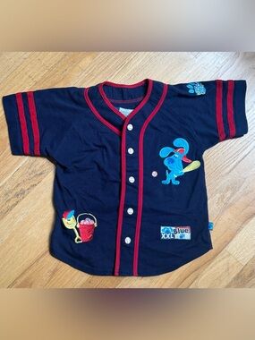 Kids Blues Clues appliqué embroidered Baseball-Style Shirt 4T vintage 2000